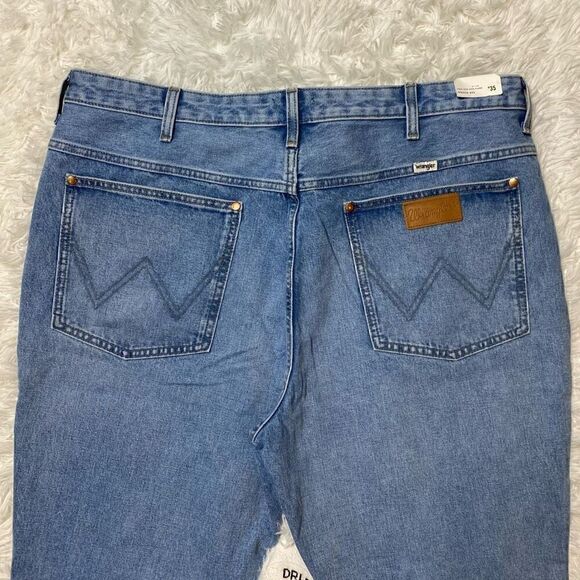 Wrangler Wrock High Rise Kicked Flare Jeans Frayed Raw Hem Size 35x27 NEW - Picture 7 of 11